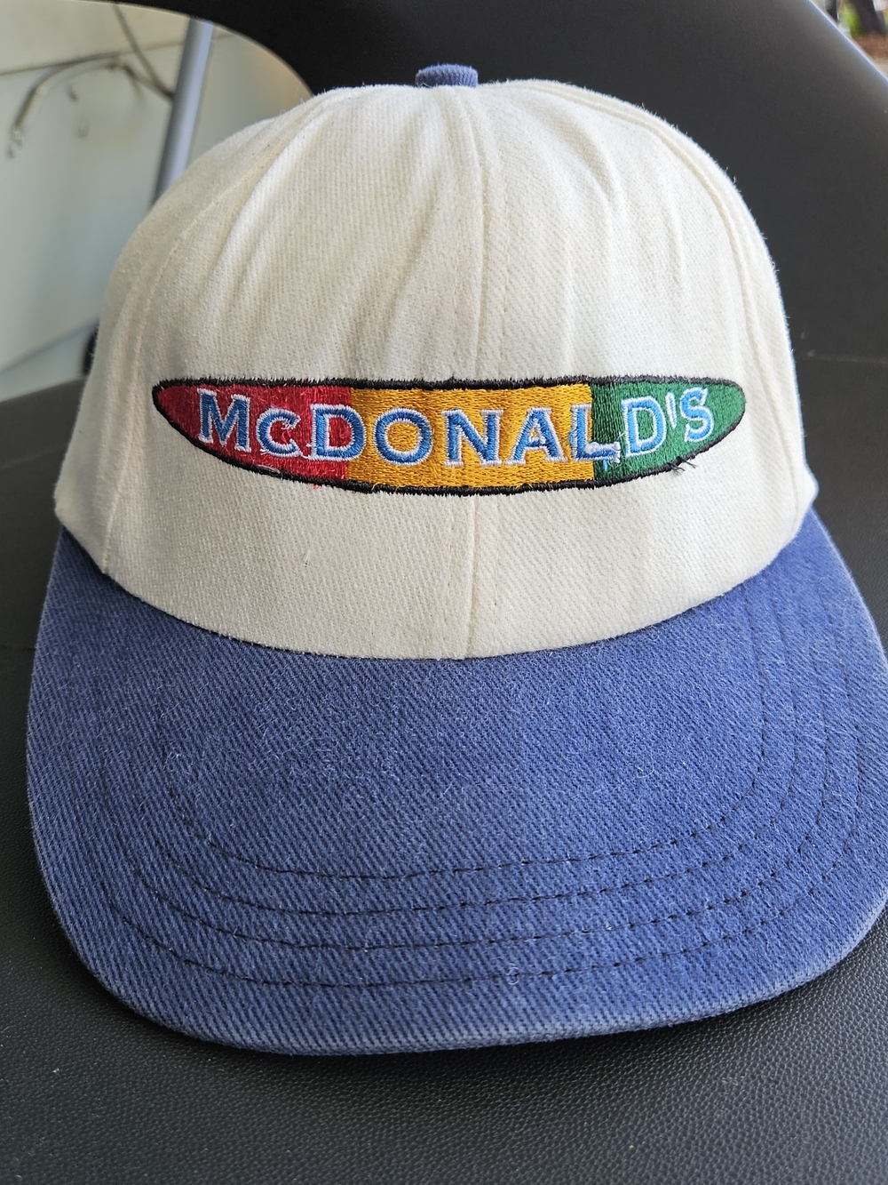 Vintage McDonald's Embroidered Two-Tone Baseball Cap - Leather Strapback OS